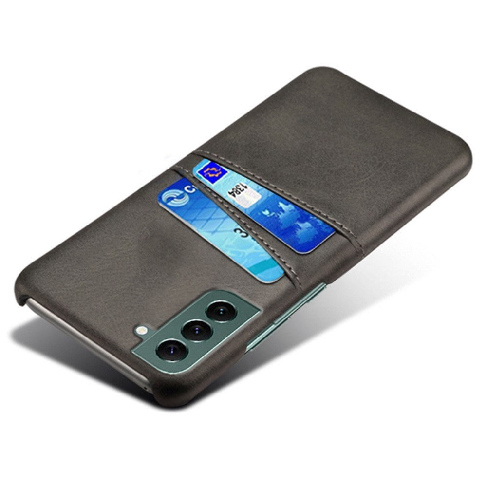 Samsung Galaxy S24 Kunstskinn Deksel m. Dobbel Kortholder - Svart