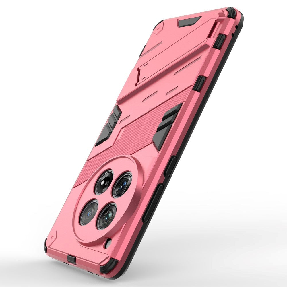 OnePlus 12 Hybrid Håndverker Deksel Med Kickstand - Rosa
