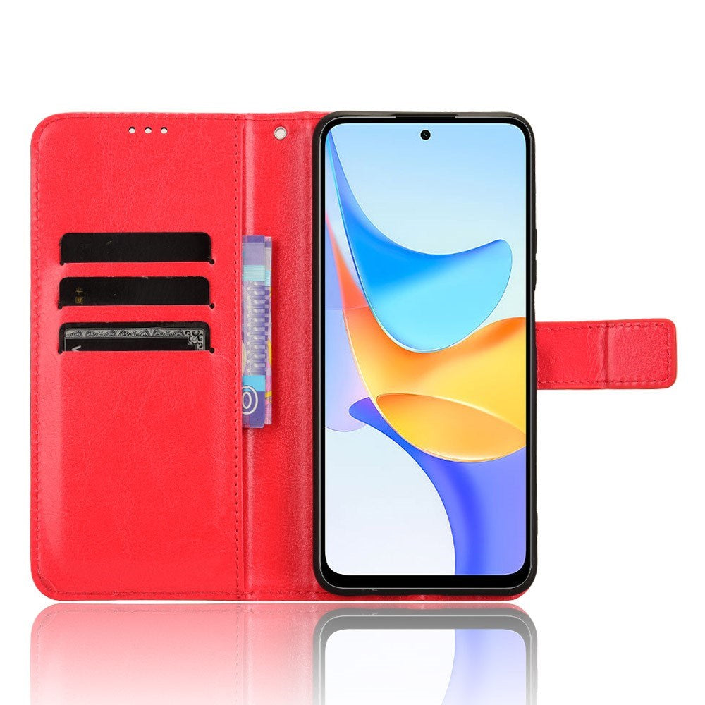 EIDERWOOD Honor X7b / 90 Smart Kunstskinn Flip Deksel m. Strop - Rød
