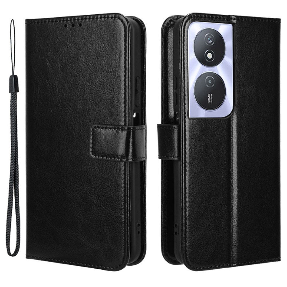 EIDERWOOD Honor X7b / 90 Smart Kunstskinn Flip Deksel m. Strop - Svart