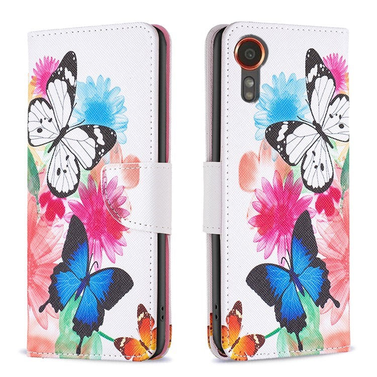 EIDERWOOD Samsung Galaxy Xcover 7 Flip Deksel med 2 Kortholdere - Sommerfugler & Blomster
