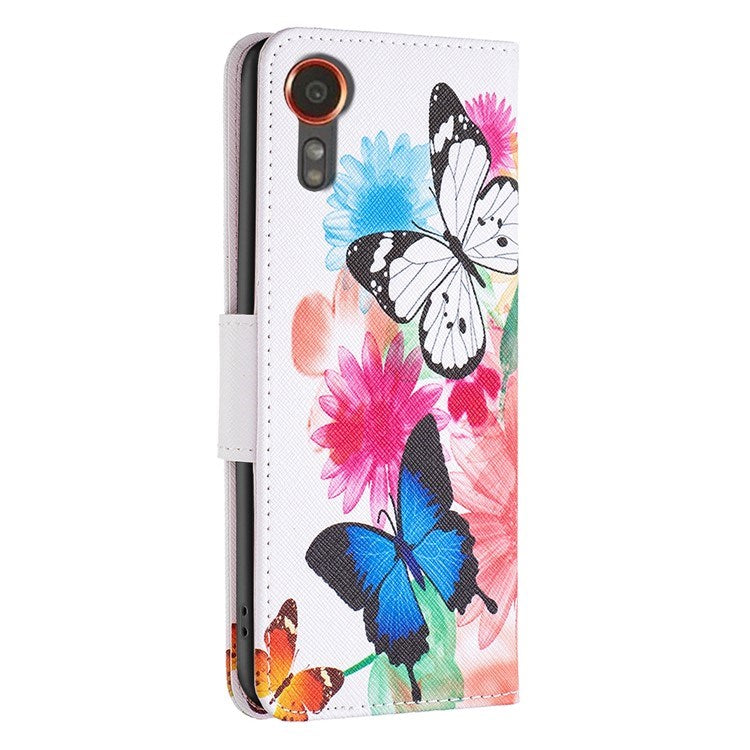 EIDERWOOD Samsung Galaxy Xcover 7 Flip Deksel med 2 Kortholdere - Sommerfugler & Blomster