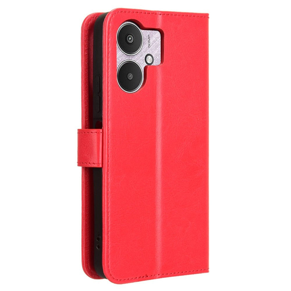 EIDERWOOD Xiaomi Redmi 13C (5G) Kunstskinn Flip Deksel m. Strop - Rød