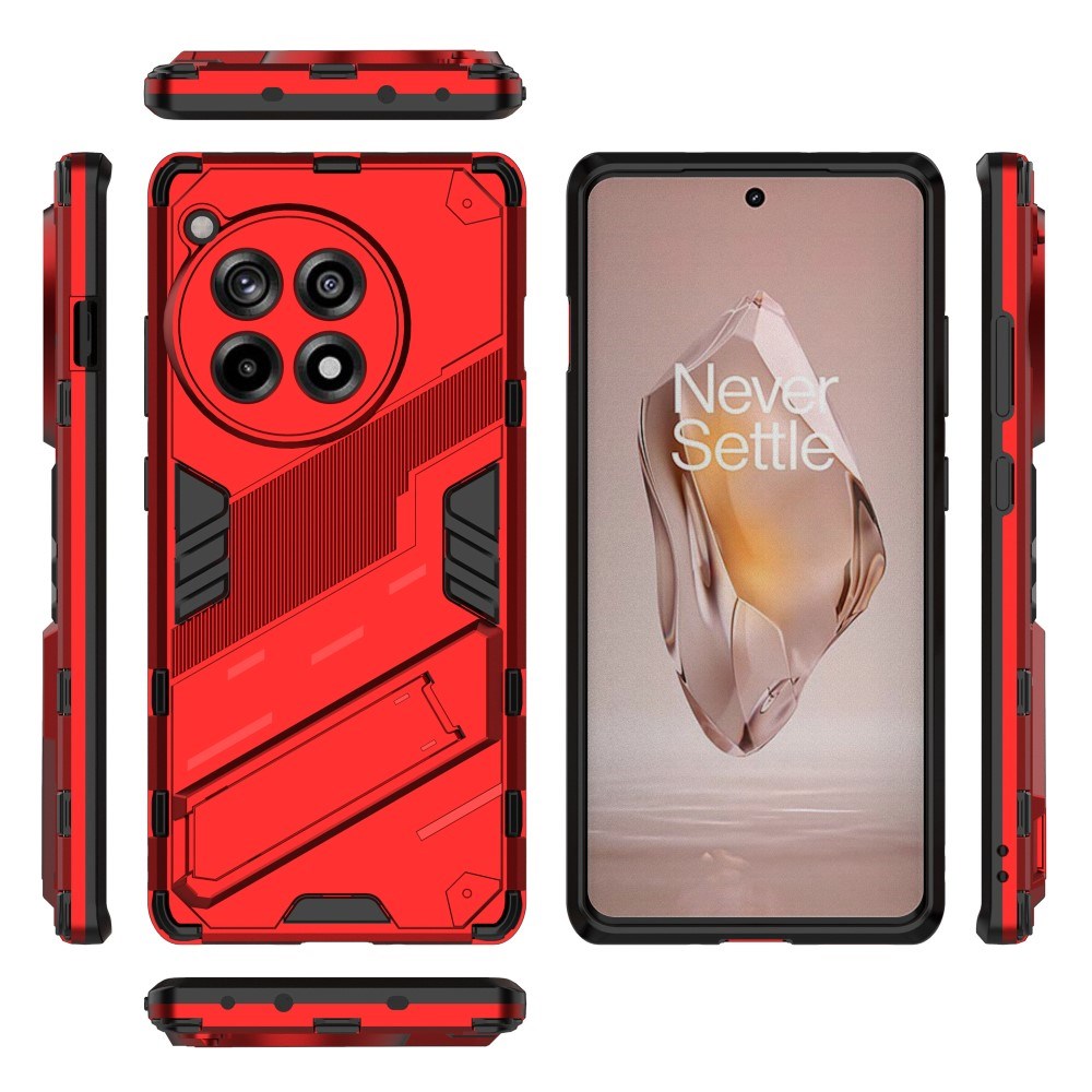 EIDERWOOD OnePlus 12R Hybrid Håndverker Deksel Med Kickstand - Rød
