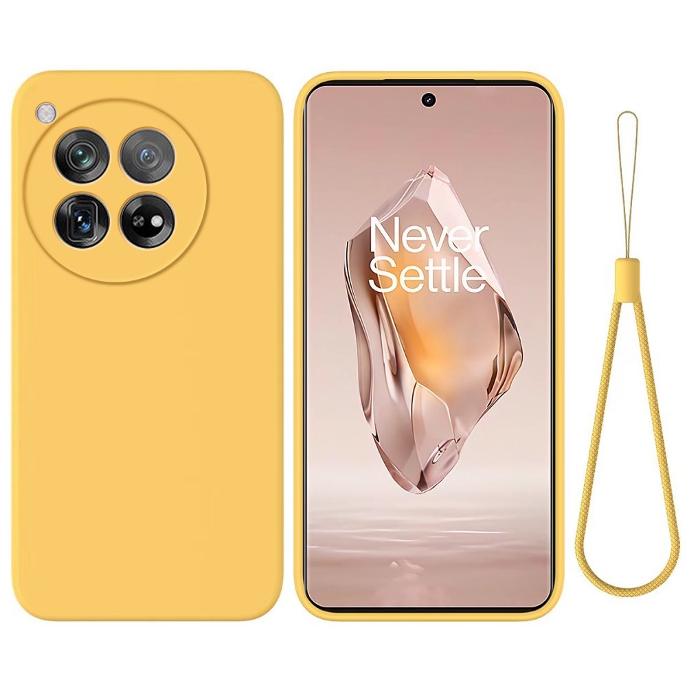 EIDERWOOD OnePlus 12R Liquid Silikon Deksel med Stropp - Gul
