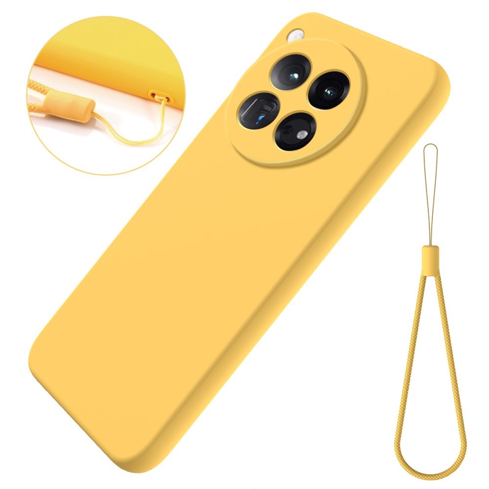 EIDERWOOD OnePlus 12R Liquid Silikon Deksel med Stropp - Gul