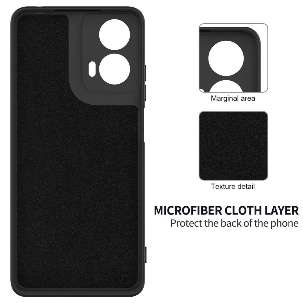 Motorola Moto G04 / G24 / G24 Power Liquid Silikon Deksel med Stropp - Svart