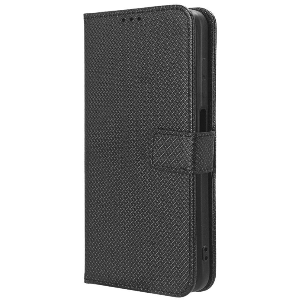 EIDERWOOD Xiaomi Redmi Note 13 Pro (4G) / Poco M6 Pro Flippdeksel med Stropp og Tekstur - Svart