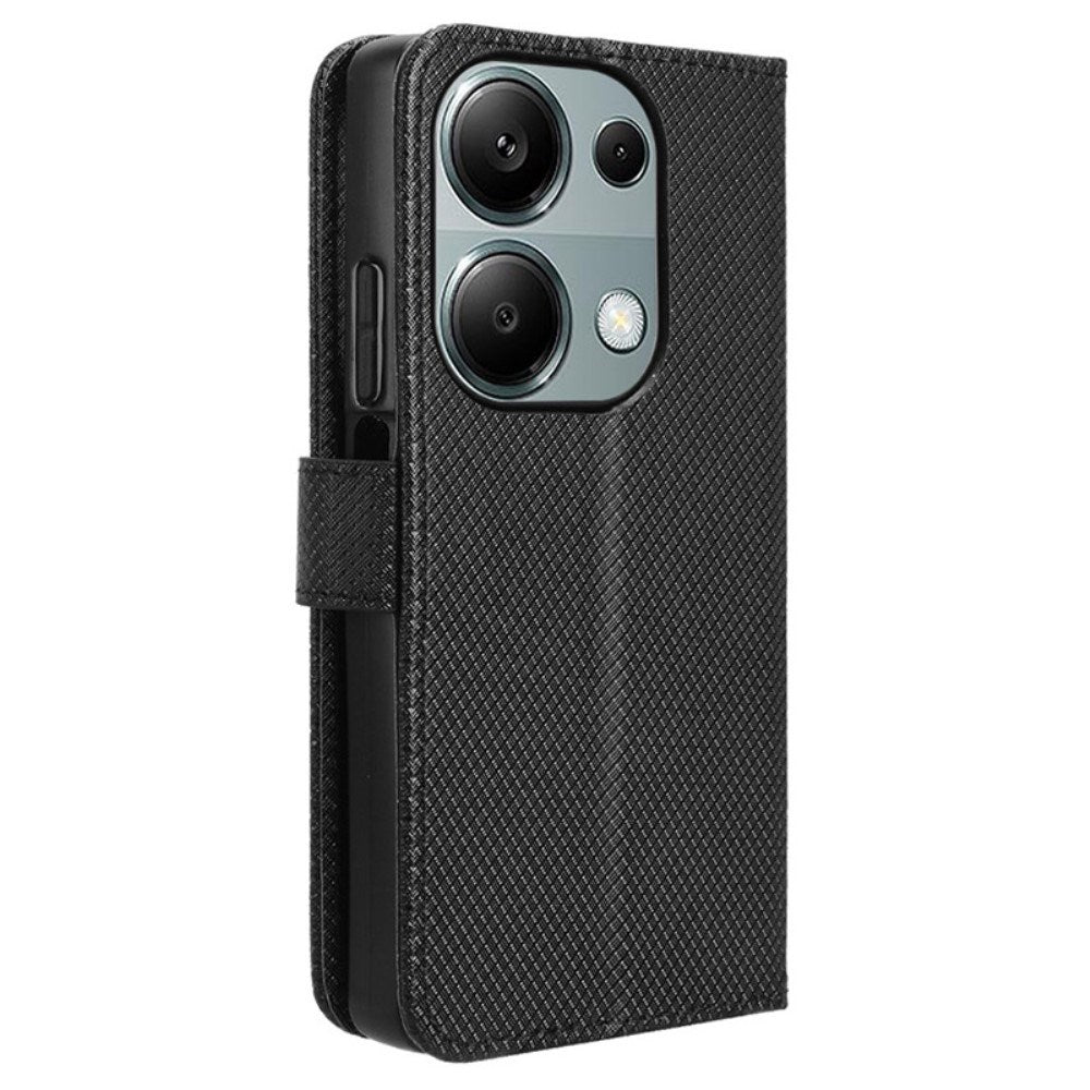 EIDERWOOD Xiaomi Redmi Note 13 Pro (4G) / Poco M6 Pro Flippdeksel med Stropp og Tekstur - Svart