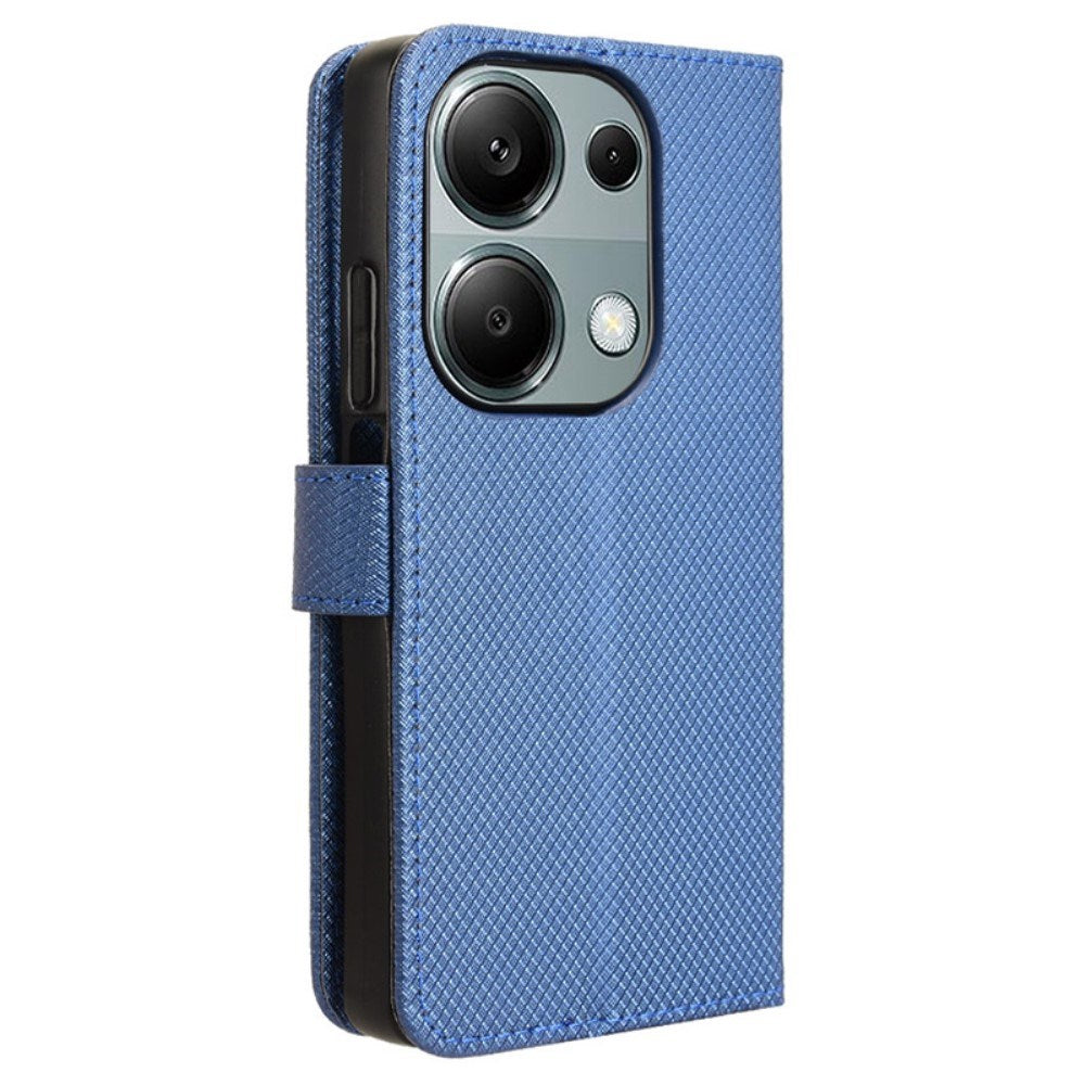 EIDERWOOD Xiaomi Redmi Note 13 Pro (4G) / Poco M6 Pro Flippdeksel med Stropp og Tekstur - Blå