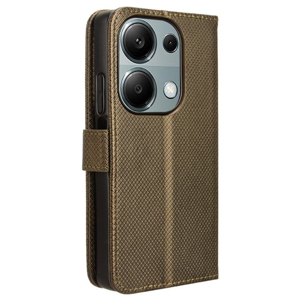 EIDERWOOD Xiaomi Redmi Note 13 Pro (4G) / Poco M6 Pro Flippdeksel med Stropp og Tekstur - Brun