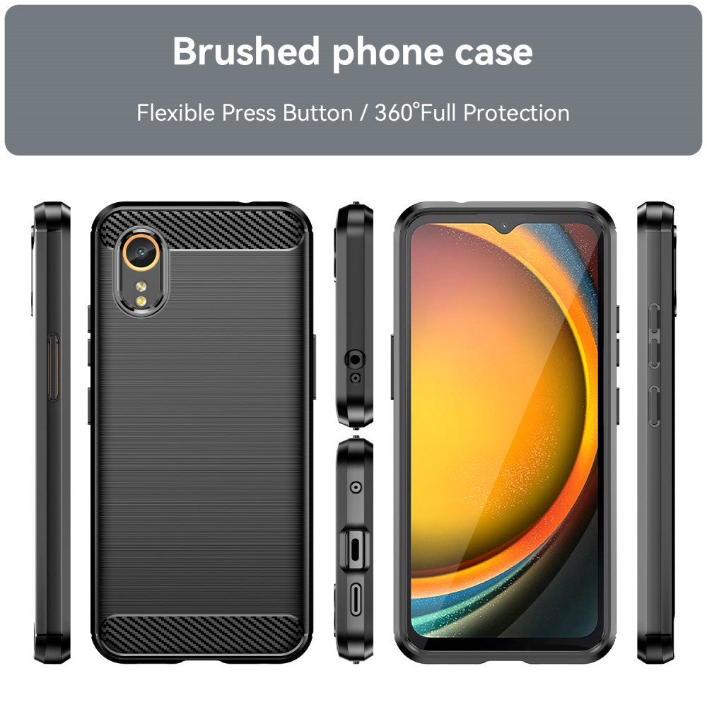 EIDERWOOD Samsung Galaxy Xcover 7 Brushed Carbon Fiber Fleksibelt Plast Deksel - Svart