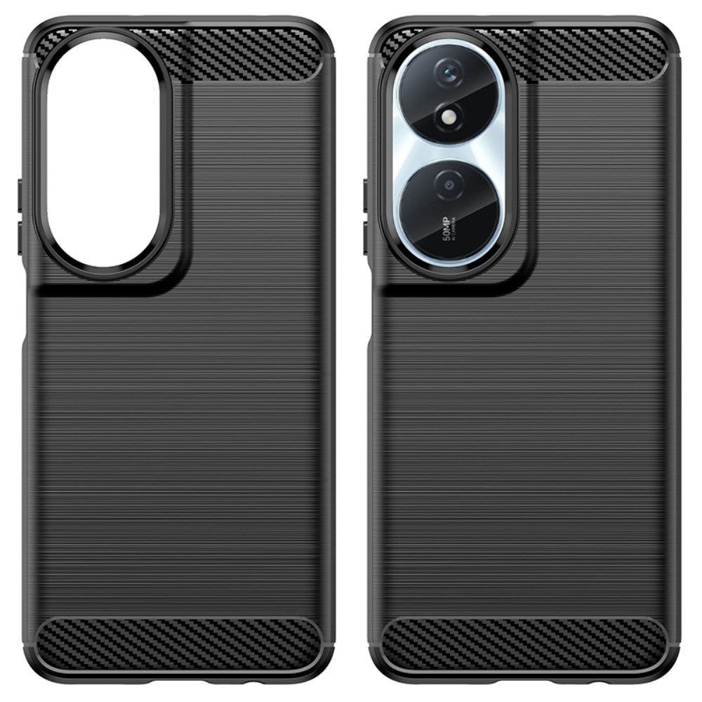 EIDERWOOD Honor X7b / 90 Smart Brushed Carbon Fiber Fleksibelt Plast Deksel - Svart