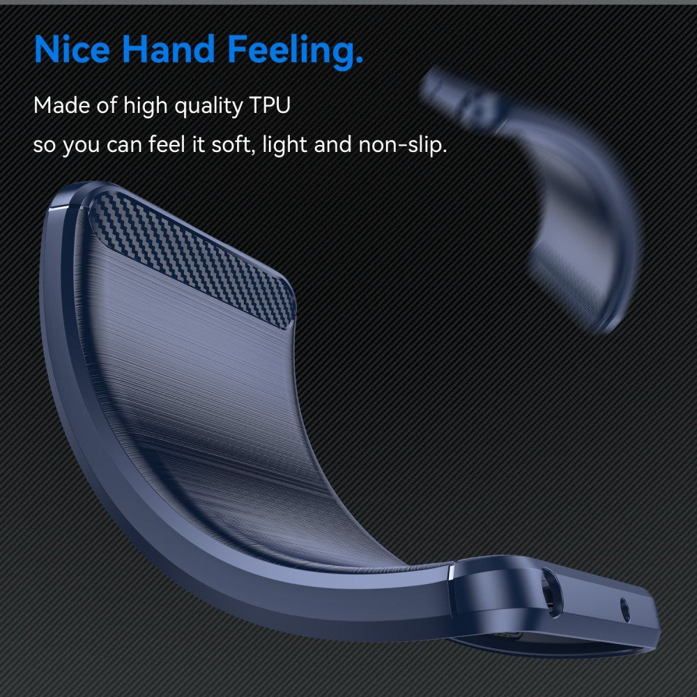 EIDERWOOD Honor X7b / 90 Smart Brushed Carbon Fiber Fleksibelt Plast Deksel - Blå