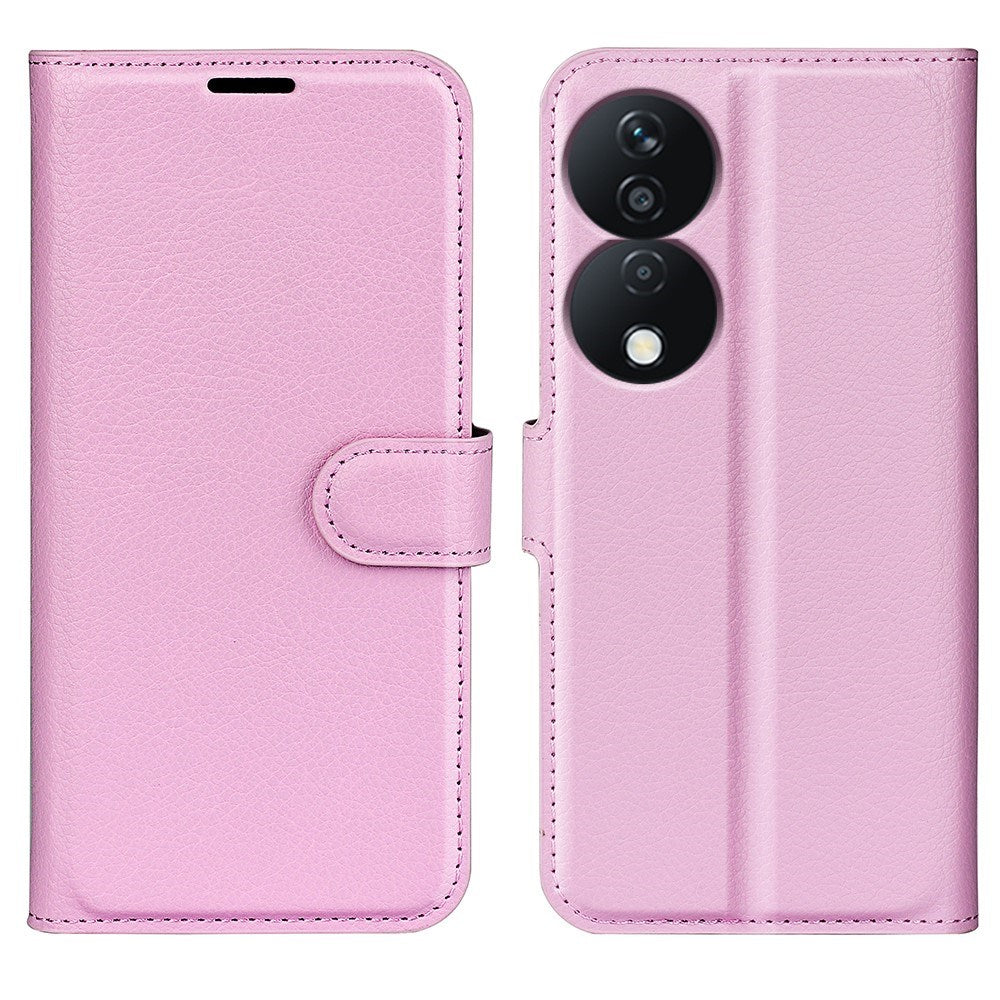 EIDERWOOD Honor X7b / 90 Smart Kunstskinn Flip Deksel m. Kortholder & Ståfunksjon - Rosa