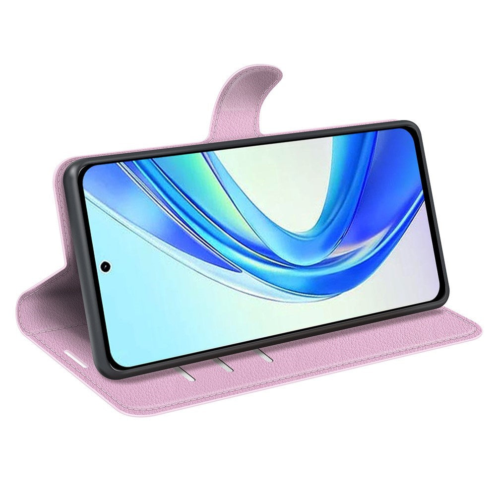 EIDERWOOD Honor X7b / 90 Smart Kunstskinn Flip Deksel m. Kortholder & Ståfunksjon - Rosa