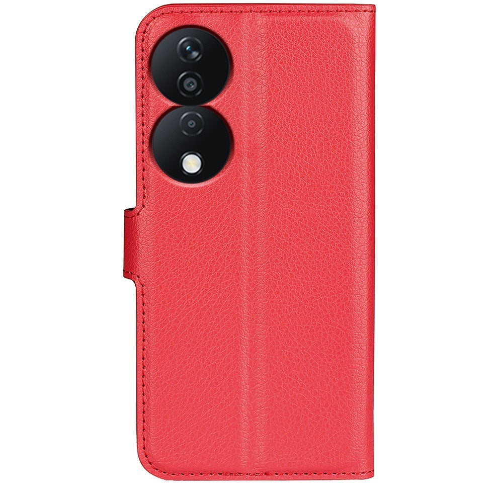 EIDERWOOD Honor X7b / 90 Smart Kunstskinn Flip Deksel m. Kortholder & Ståfunksjon - Rød