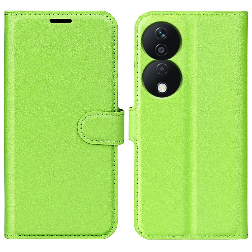 EIDERWOOD Honor X7b / 90 Smart Kunstskinn Flip Deksel m. Kortholder & Ståfunksjon - Grønn