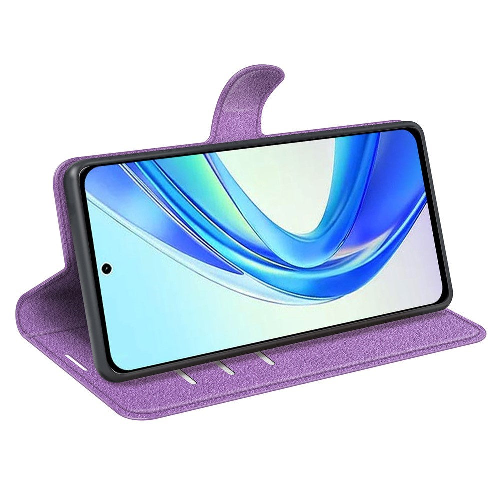 EIDERWOOD Honor X7b / 90 Smart Kunstskinn Flip Deksel m. Kortholder & Ståfunksjon - Lilla