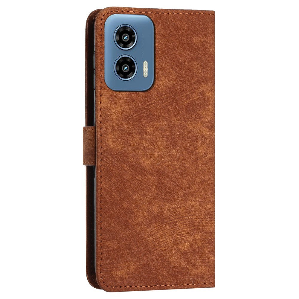 EIDERWOOD Motorola Moto G Play 5G (2024) Flippdeksel i Skinn med Lommebok og Stropp - Brun