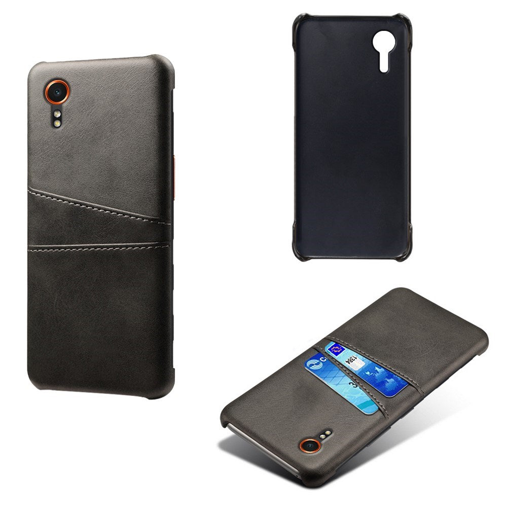 EIDERWOOD Samsung Galaxy Xcover 7 Kunstskinn Deksel med Innebygd Kortholder - Svart