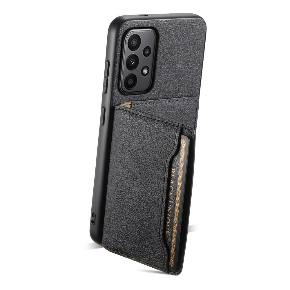 EIDERWOOD Samsung Galaxy A23 / A23 (5G) Hybrid Deksel i Kunstskinn med Kortholder - Svart