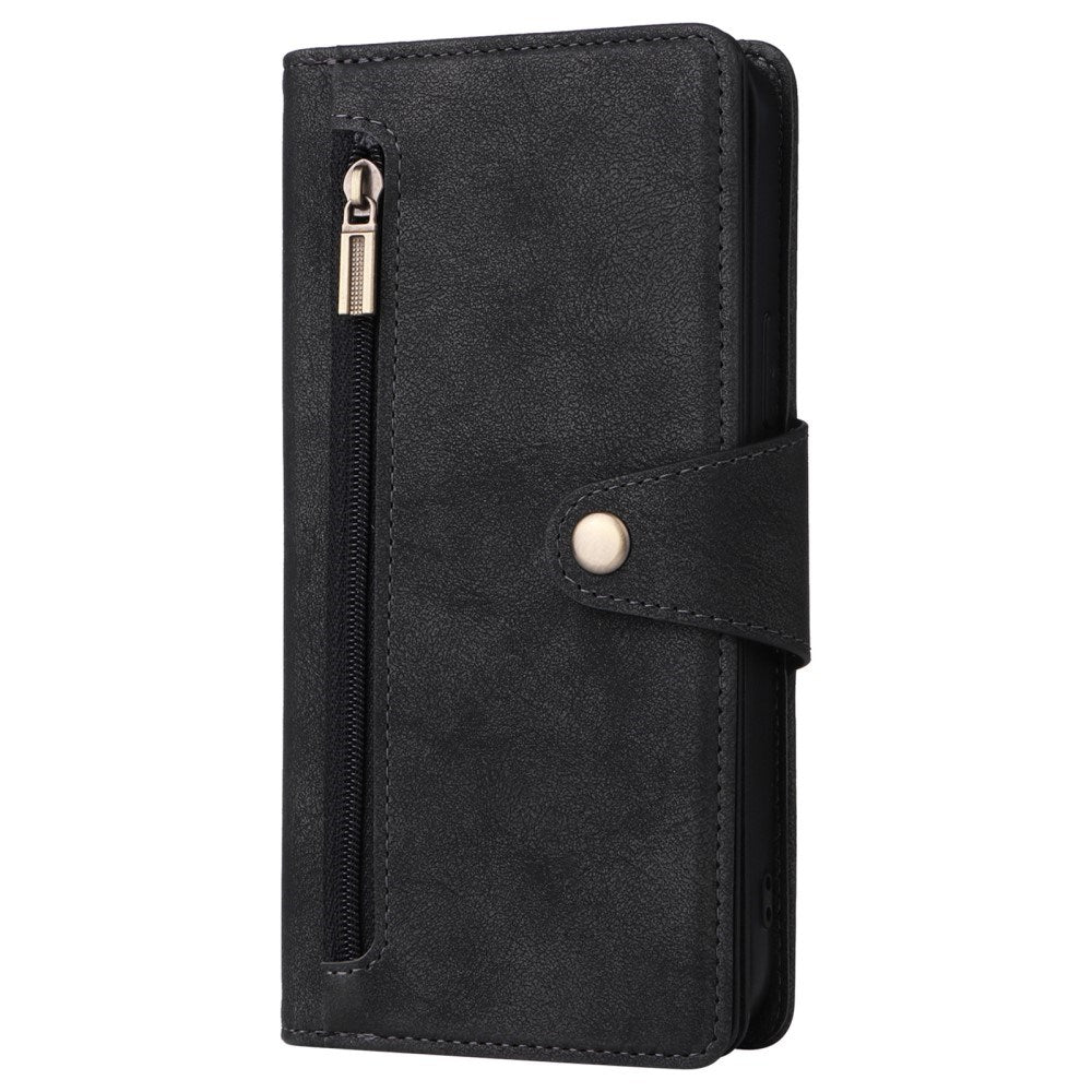 EIDERWOOD iPhone 12 Pro Max Flip Deksel med Kortholder & Glidelåslomme - Svart