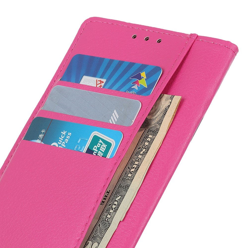 EIDERWOOD Google Pixel 10 / 10 Pro / 9 / 9 Pro Litchi Kunstskinn Deksel m. Veske - Rosa