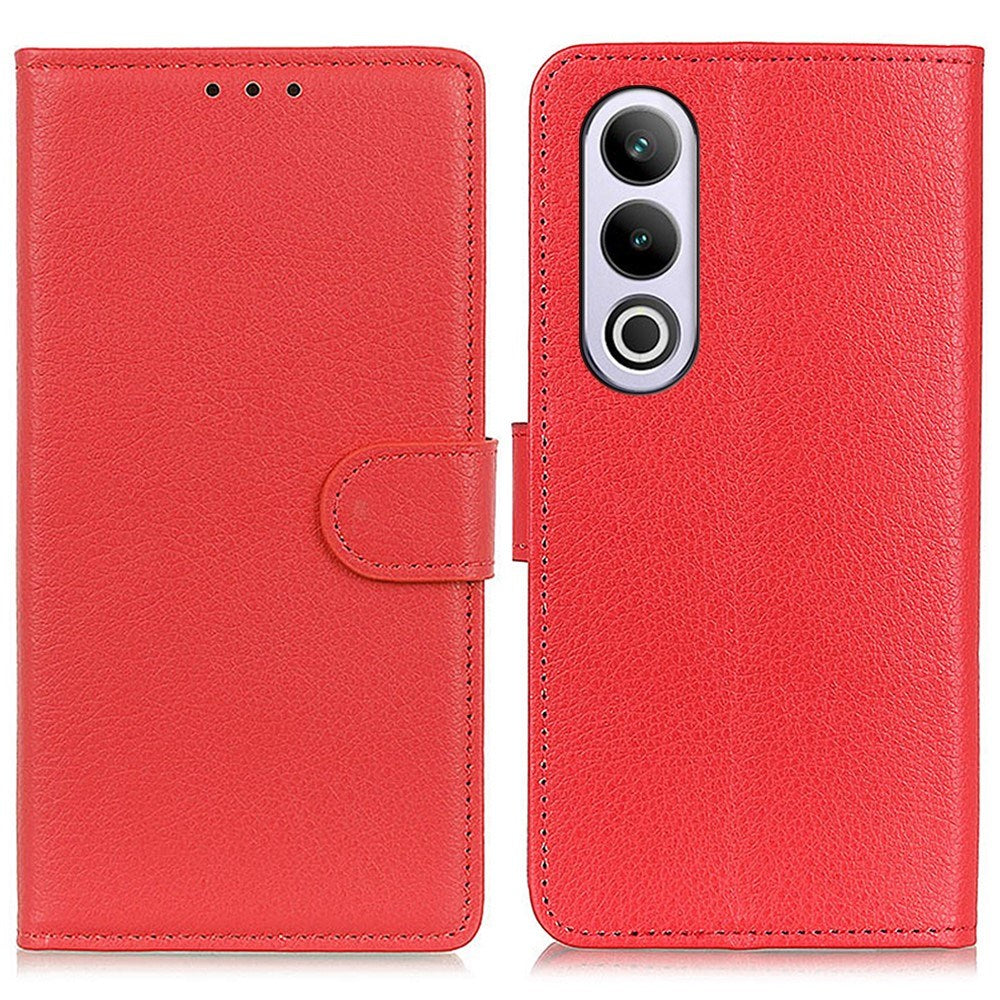 EIDERWOOD OnePlus Nord CE4 (5G) Skinn Flip Deksel med Lommebok - Rød