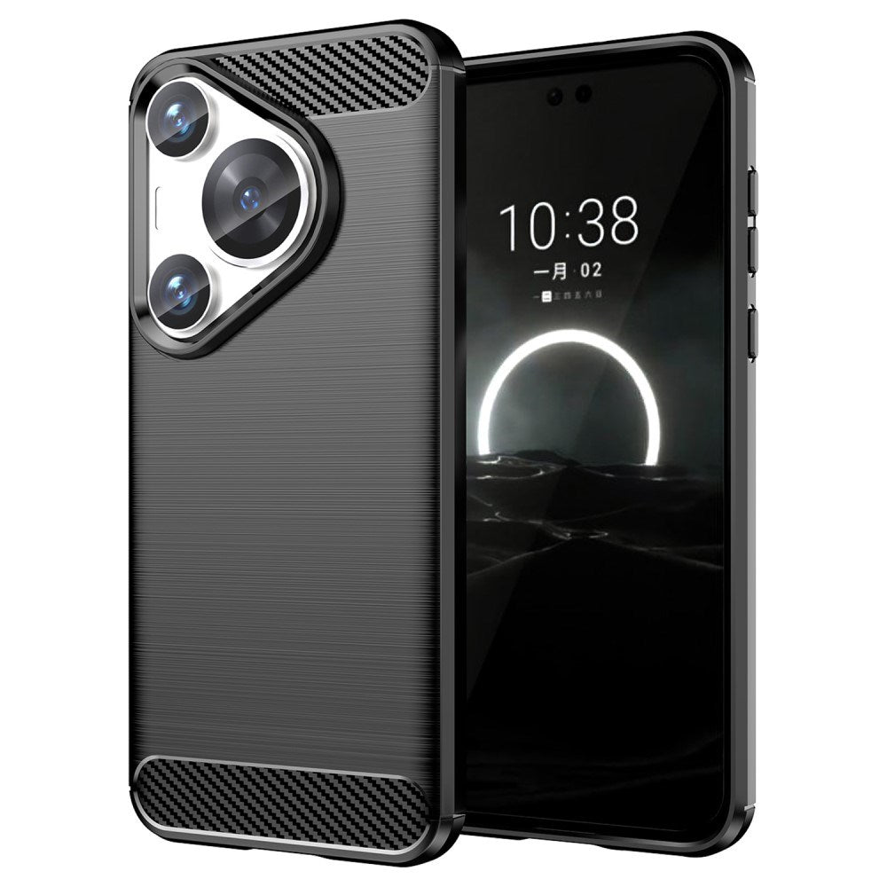 EIDERWOOD Huawei Pura 70 Pro / 70 Pro+ (Plus) Brushed Carbon Deksel - Svart