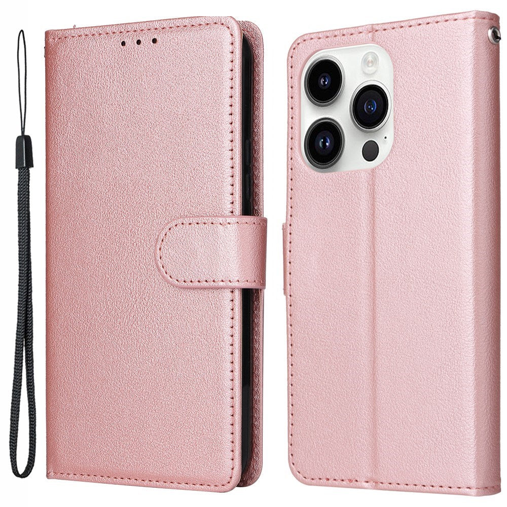 EIDERWOOD iPhone 14 Pro Max Kunstskinn Flip Deksel m. Stropp - Rose Gold