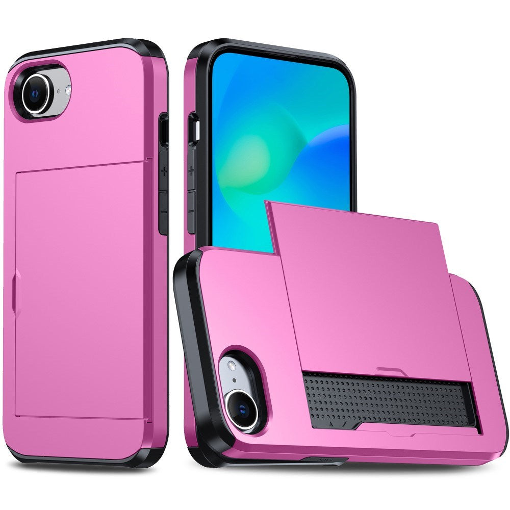 EIDERWOOD iPhone 17e / 16e Multifunksjonelt Bakdeksel med Kortholder - Pink