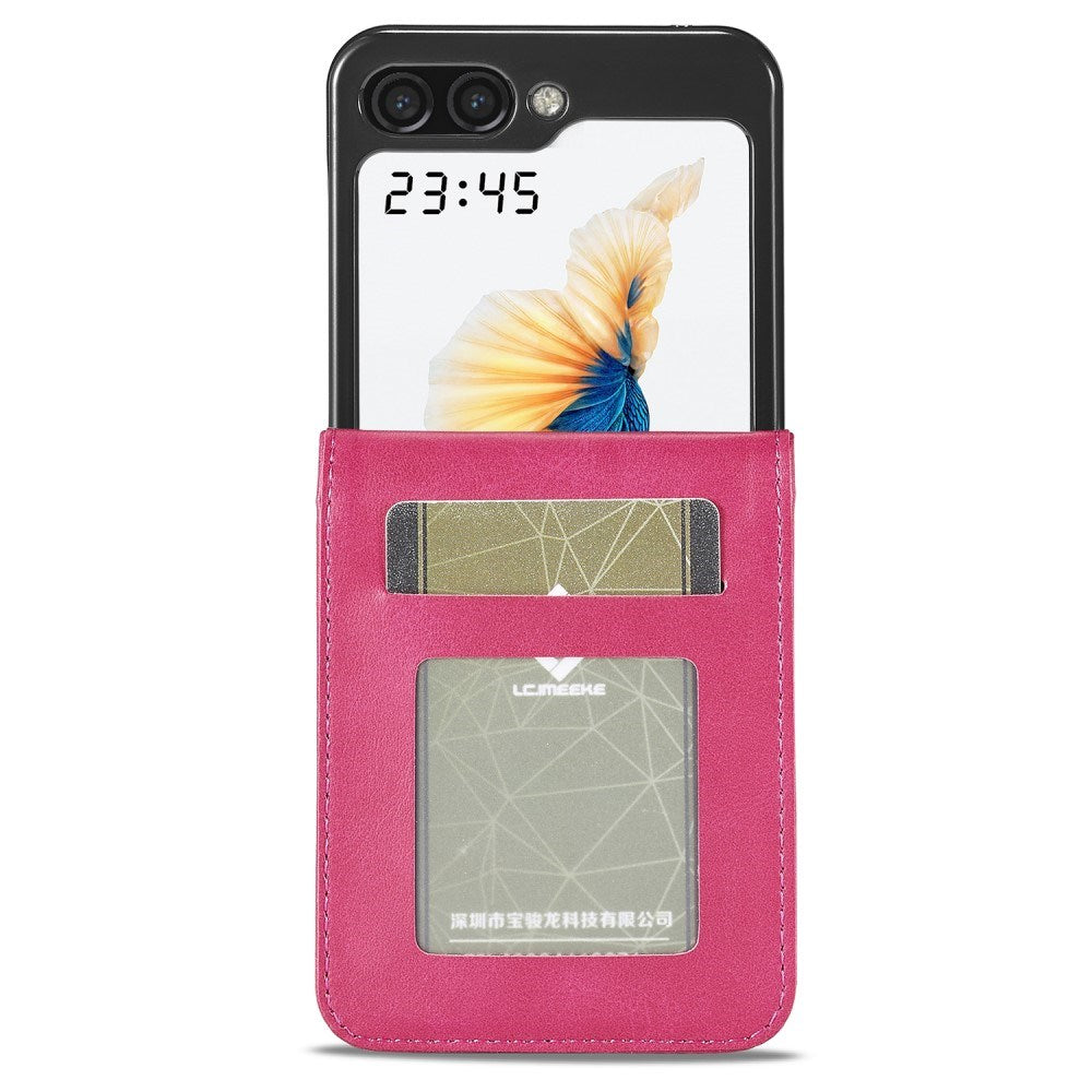 EIDERWOOD Samsung Galaxy Z Flip7 FE / Flip6 Kunstskinn Flip Deksel m. Kortholder & Ståfunksjon - Rosa