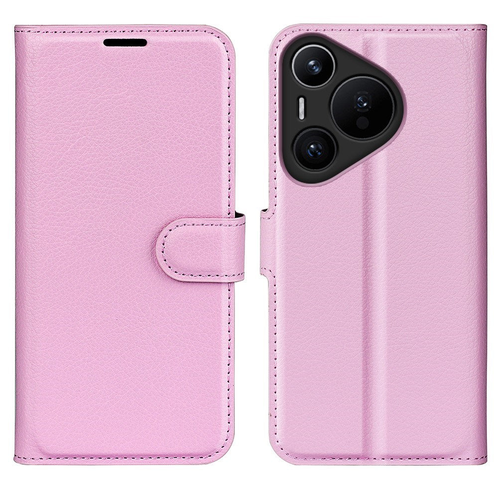 EIDERWOOD Huawei Pura 70 Kunstskinn Flip Deksel m. Kortholder & Ståfunksjon - Rosa