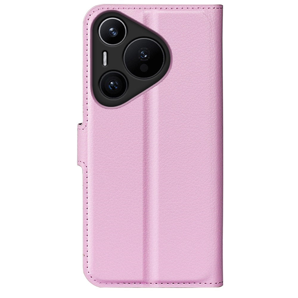 EIDERWOOD Huawei Pura 70 Kunstskinn Flip Deksel m. Kortholder & Ståfunksjon - Rosa