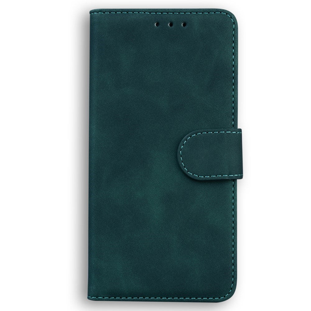 EIDERWOOD iPhone 17e / 16e Kunst Skinn Flip Deksel m. Stativ & Pung - Mørkegrønn