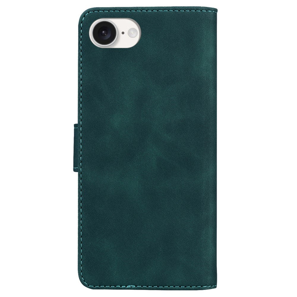 EIDERWOOD iPhone 17e / 16e Kunst Skinn Flip Deksel m. Stativ & Pung - Mørkegrønn