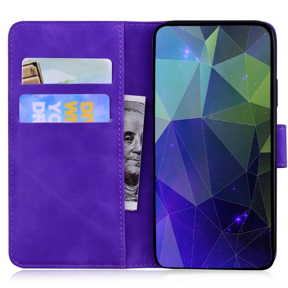 EIDERWOOD iPhone 17e / 16e Kunst Skinn Flip Deksel m. Stativ & Pung - Lilla