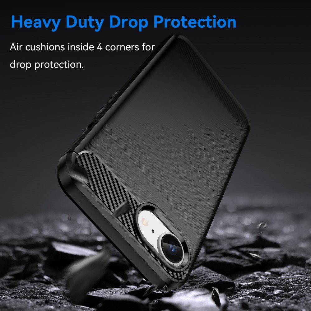 EIDERWOOD iPhone 17e / 16e Brushed Carbon Deksel - Svart
