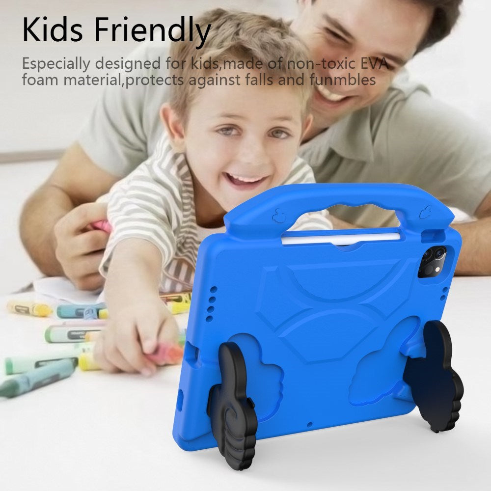 EIDERWOOD iPad Air 13" (2026 / 2025 / 2024) / Pro 13" (2025 / 2024) / Pro 12.9" (2022-2018) Barnedeksel - Thumb Kickstand Bakdeksel - Blå