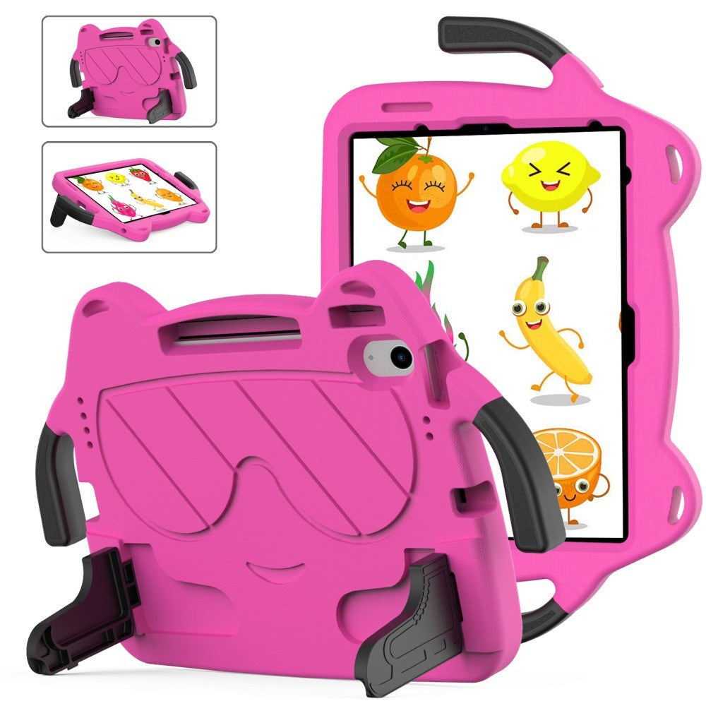EIDERWOOD iPad Air 11" (2026 / 2025 / 2024) Barnedeksel - Smiley - Stativ og Håndtak - Rosa