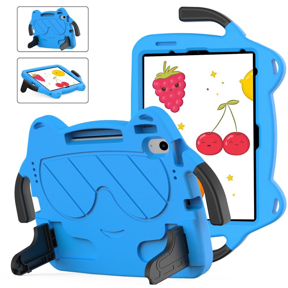 EIDERWOOD iPad Air 11" (2026 / 2025 / 2024) Barnedeksel - Smiley - Stativ og Håndtak - Blå
