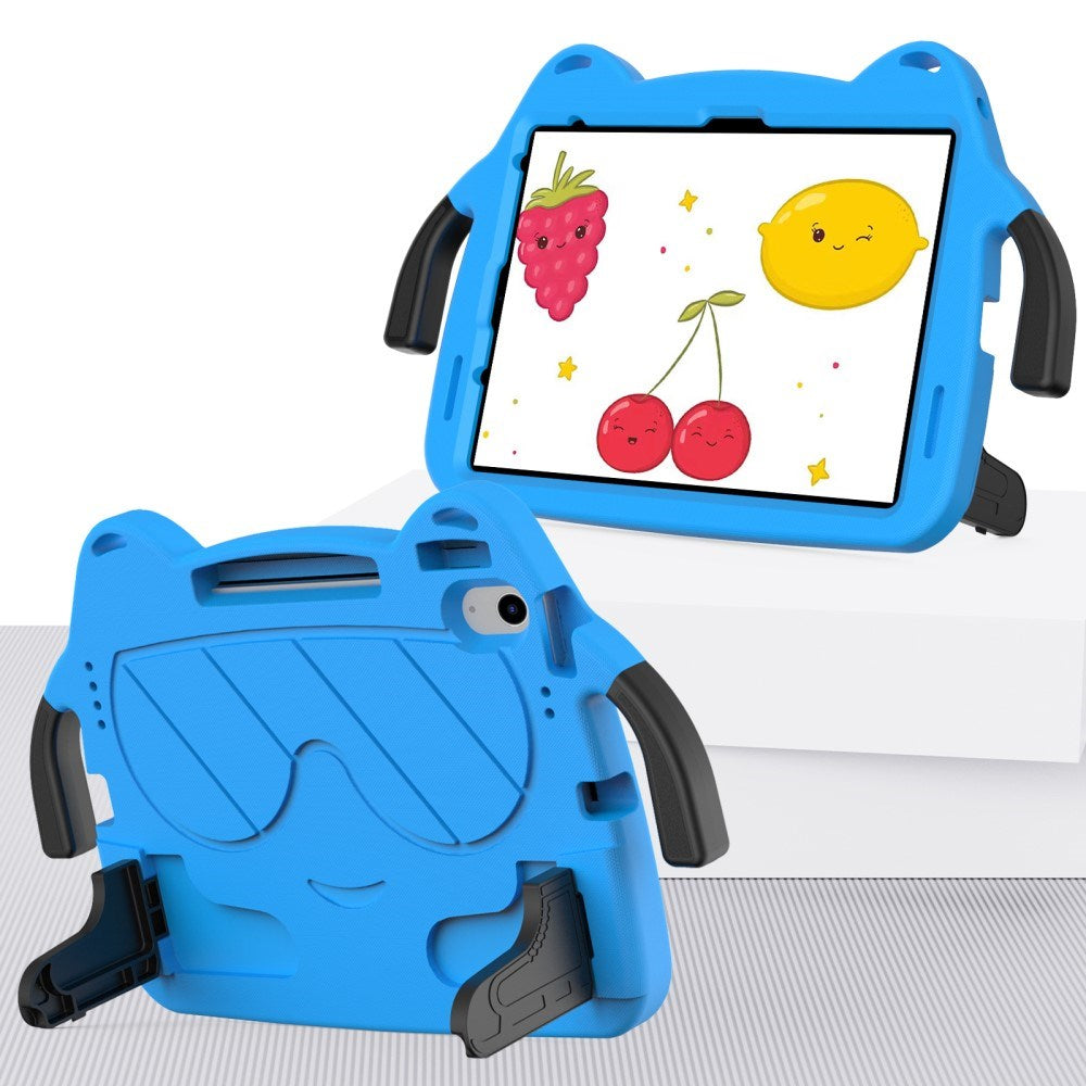 EIDERWOOD iPad Air 11" (2026 / 2025 / 2024) Barnedeksel - Smiley - Stativ og Håndtak - Blå