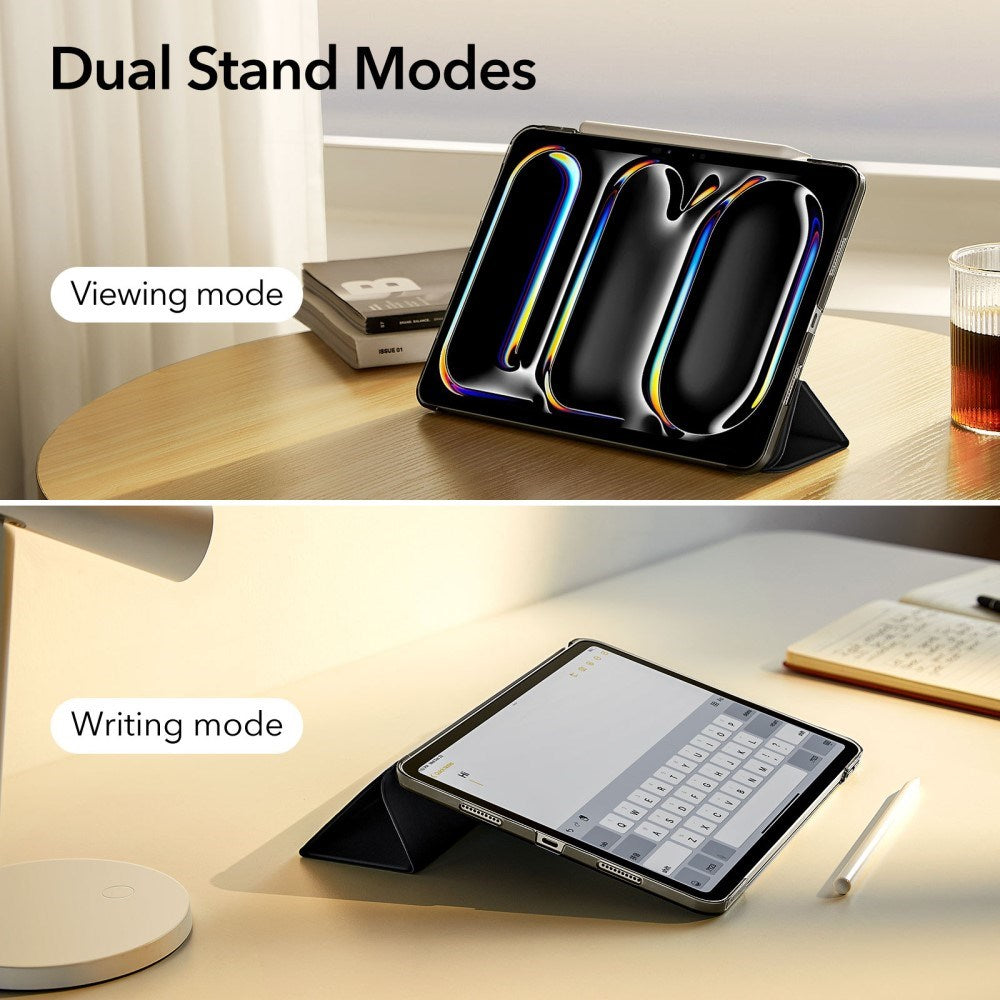 iPad Pro 11" (2025 / 2024) ESR Tri-Fold Flip Deksel med Apple Pencil Holder - Svart