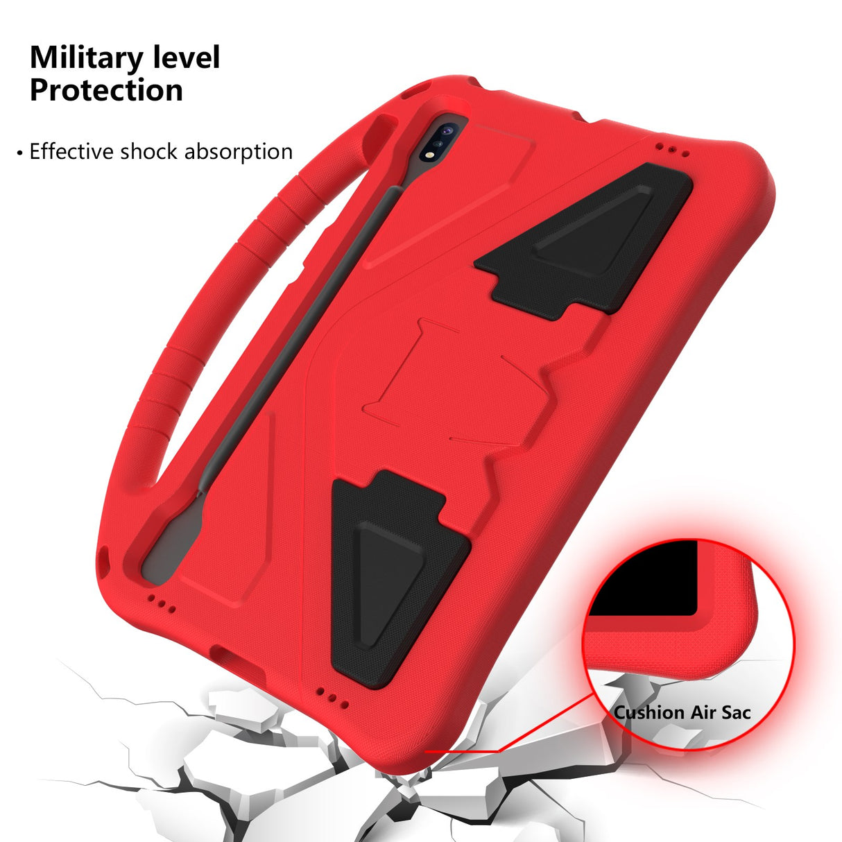 EIDERWOOD Samsung Galaxy Tab S10+ Barneskrin med Kickstand - Rød