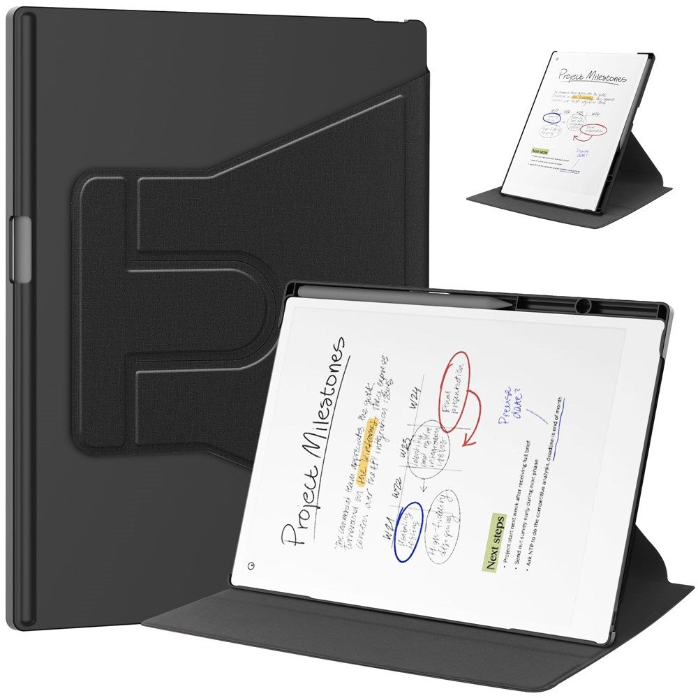 EIDERWOOD ReMarkable Paper Pro Kunstskinn Plast Deksel m. Penne Holder - Svart