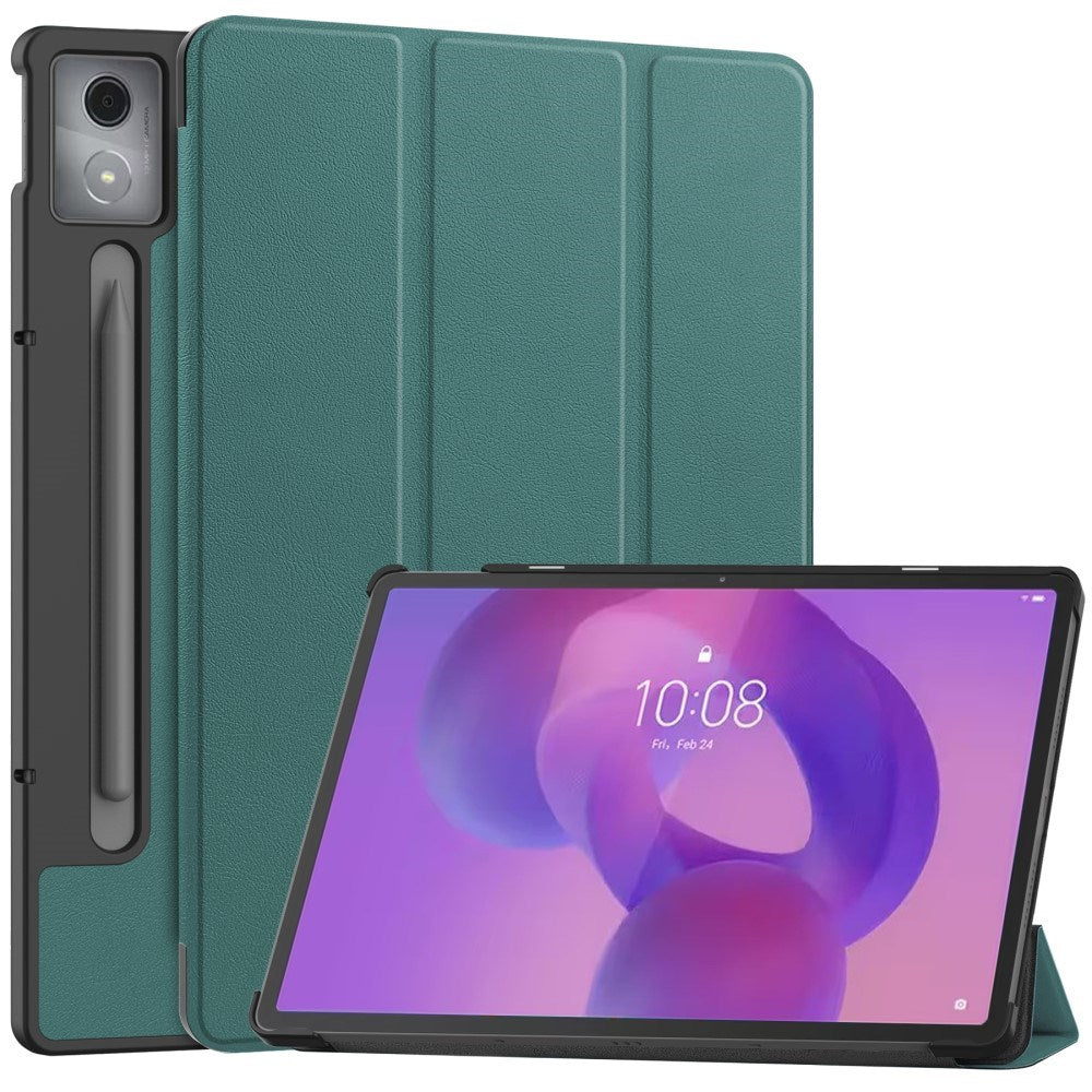 EIDERWOOD Lenovo IdeaTab Pro Kunstskinn Flip Deksel m. Stativfunksjon & Pencil Holder - Grønn