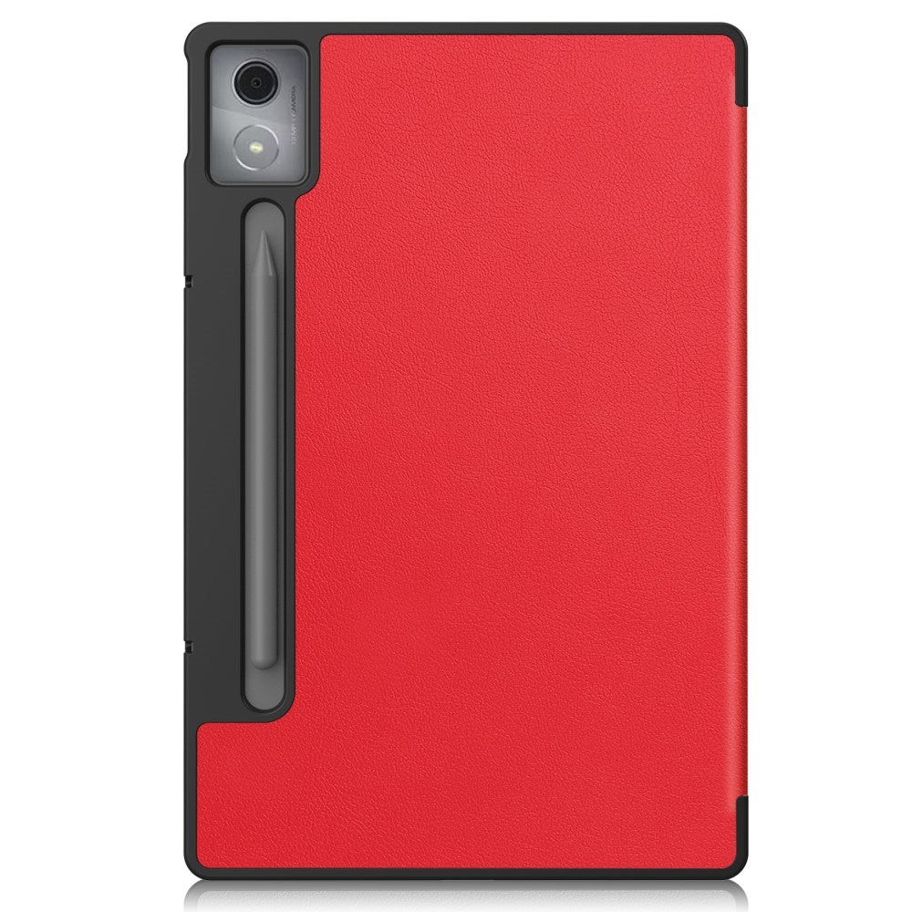 EIDERWOOD Lenovo IdeaTab Pro Kunstskinn Flip Deksel m. Stativfunksjon & Pencil Holder - Rød