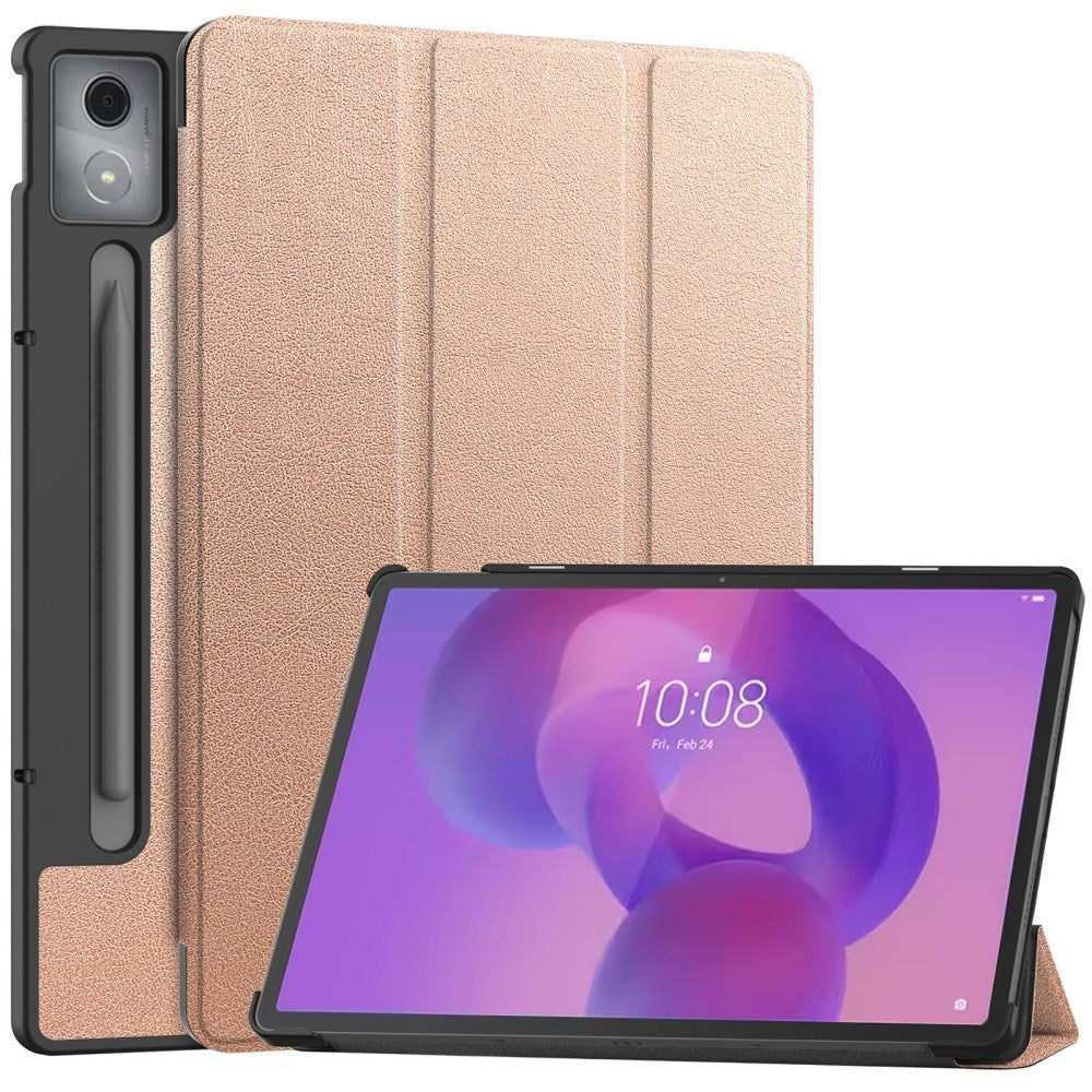 EIDERWOOD Lenovo IdeaTab Pro Kunstskinn Flip Deksel m. Stativfunksjon & Pencil Holder - Rose Gold