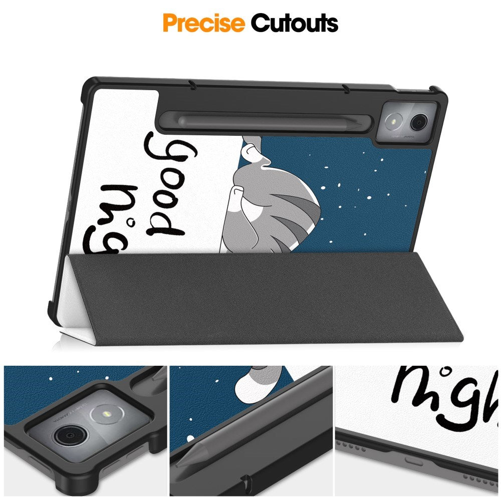 EIDERWOOD Lenovo IdeaTab Pro Tri-Fold Kunstskinn Flip Deksel m. Mønster - Katt